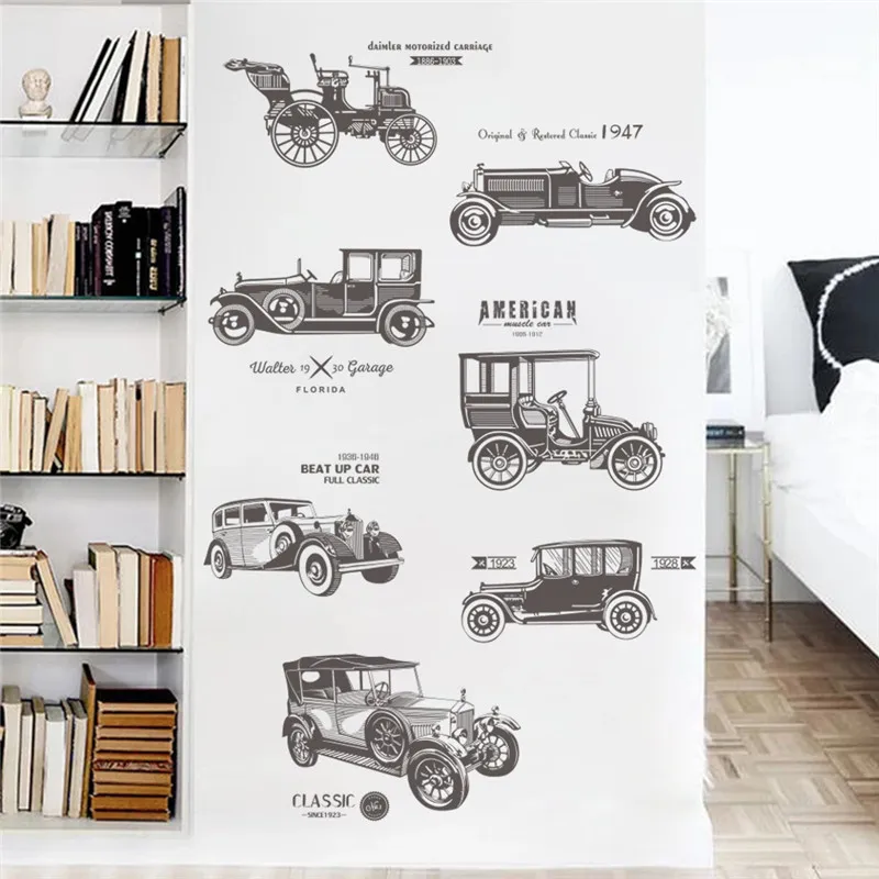 Vintage Car Wall Stickers For Kids Rooms Children Nursery Boy Room Vintage Car Wall Stickers For Kids Rooms Children Nursery Boy Room Decals Poster Home Decor Decal Mural