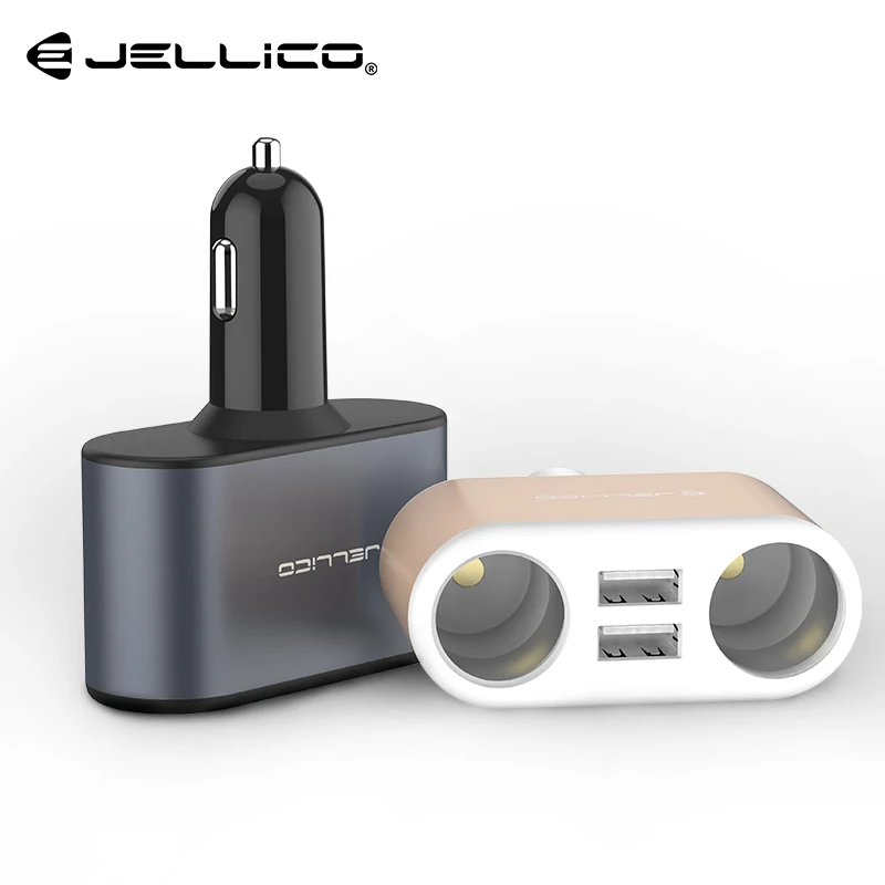 

Jellico 3.1A Car Charger Cigarette Lighter 2-Ports USB Charger Car-Charger Mobile Phone Universal For iPhone Samsung xiaomi oppo