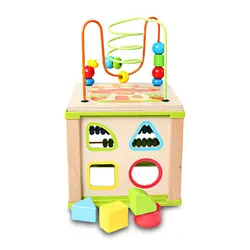 Новый деревянный Пальчиковый лабиринт развивающий куб натуральный и нетоксичный центр деятельности коробка для раннего развития игрушки