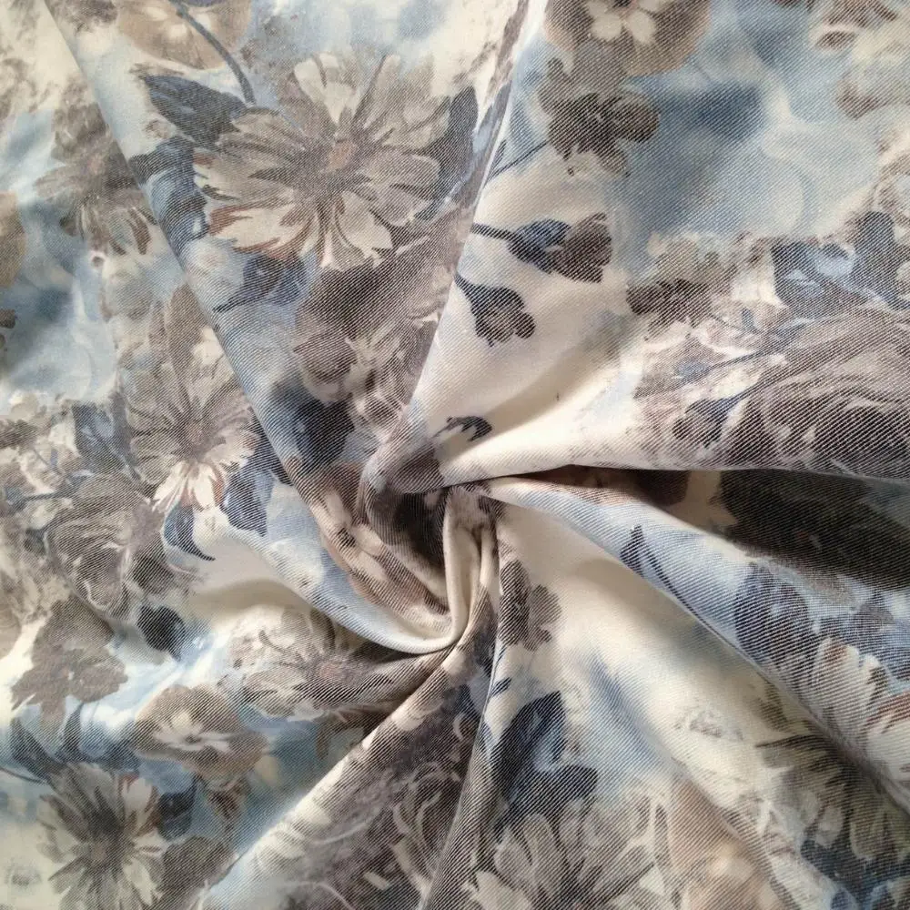 Fresh denim printed high density elastic cotton fabric sofa sets pillow