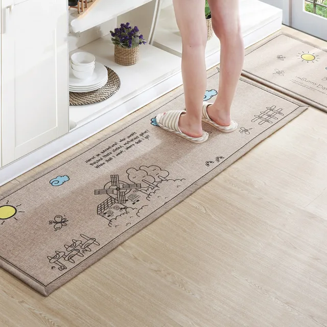 1set 2pcs Non Slip Kitchen Carpet Large Bath Mat Cartoon Hotel Rugs 1set 2pcs Non Slip Kitchen Carpet Large Bath Mat Cartoon Hotel Rugs