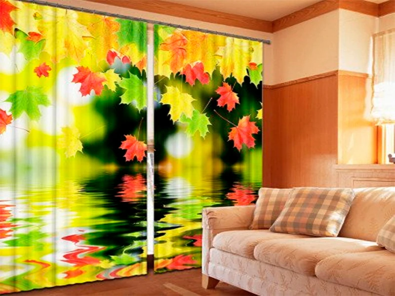 

Maple Leaf Water Reflection Photo Print Photo 3d blackout curtains