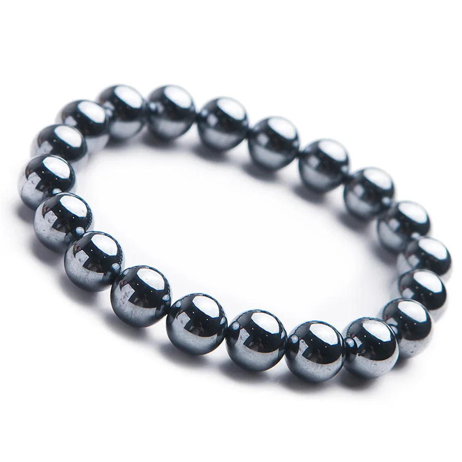 

Wholesale Natural Terahertz Stone Bracelet Round Beads healthy for Women Female Stretch Crystal Bracelet 6/8/10mm