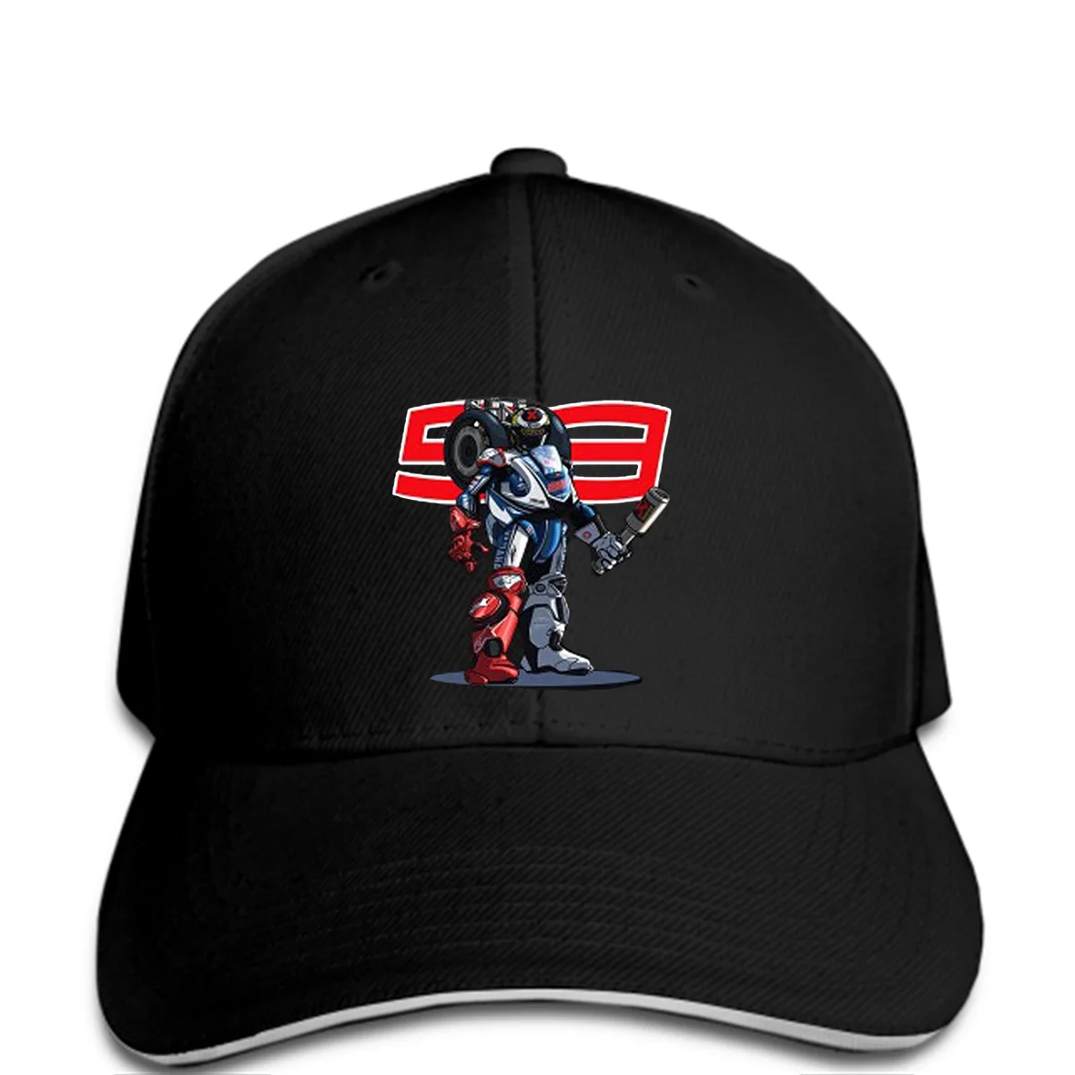 

Baseball cap Men Funny snapbacks Rare Jorge Lorenzo 99 Robot Logo Yamaha Men'S Baseball cap