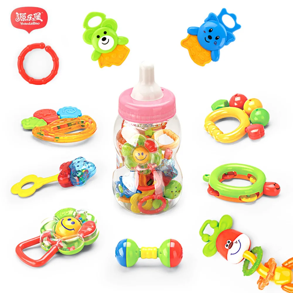 Yuanlebao 10 Pieces Teething Toys for Best Baby Teether Massage Molar