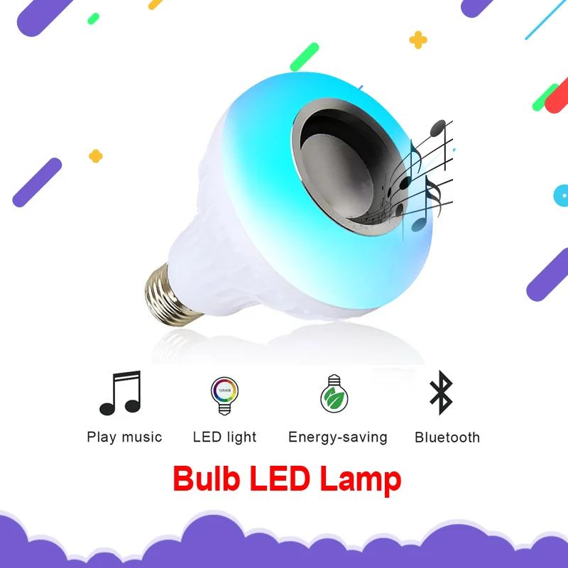 

Wireless Bluetooth Speaker+12W RGB Bulb LED Lamp 110V 220V Smart Led Light with Remote Control Audio Music Player