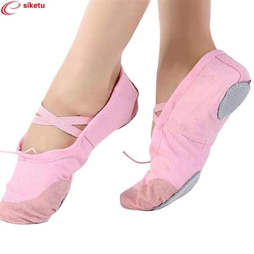 Charming Nice siketu Adult Canvas Ballet Dance Shoes Flats Pointe Gymnastics Best Gift Drop Shipping Y30 charming nice siketu best gift baby flats tassel soft sole cow leather shoes infant boy girl flats toddler moccasin y30