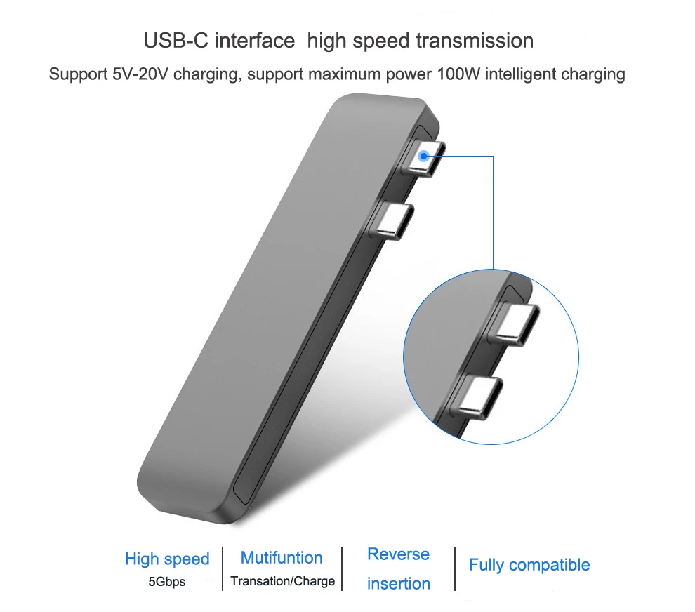 Алюминиевый двойной USB C концентратор с 2 3 0 SD/TF кардридер зарядка тип-c передачи