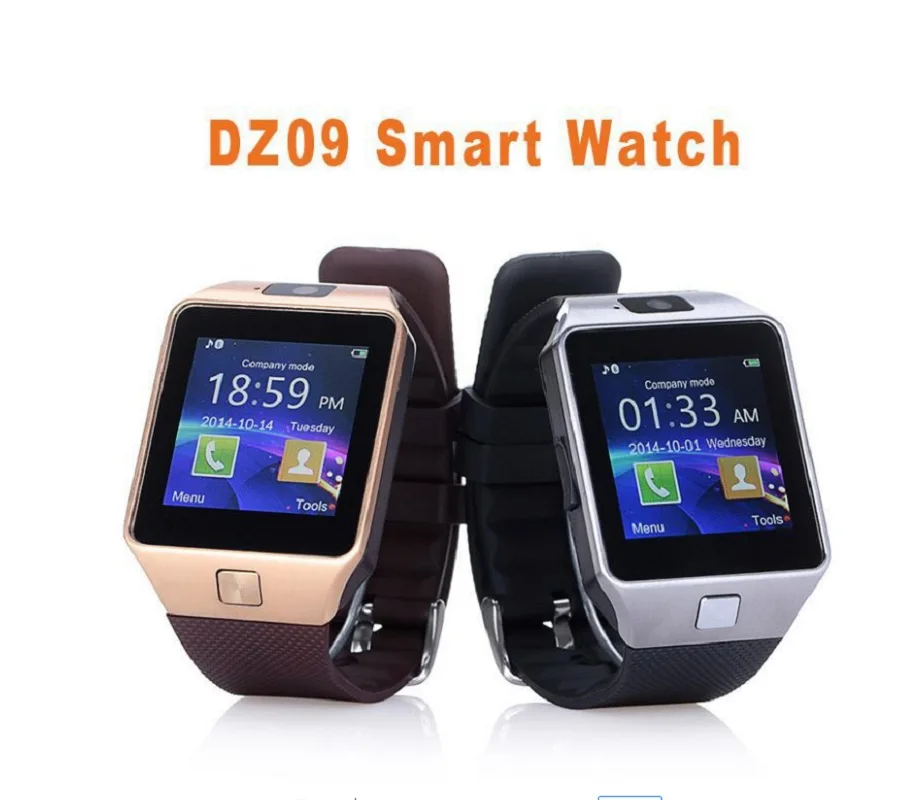 Мода Смарт часы dz09 SIM SmartWatch Поддержка TF карты Bluetooth Smart GSM вызова Стандартный |