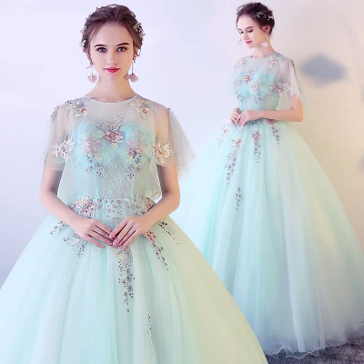 

100%real cloak embroidery bead flower medieval dress Renaissance Gown queen Victorian cosplay ball gown Belle/stage performance