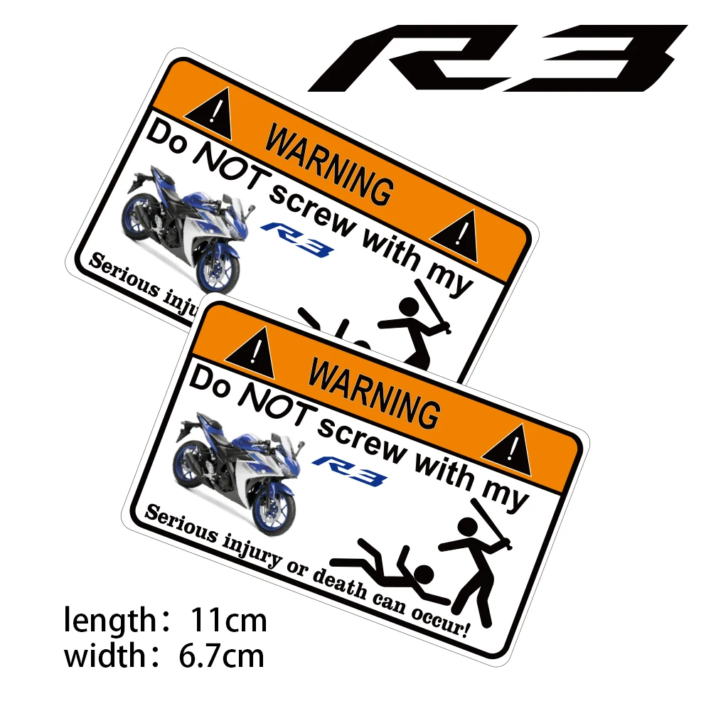 

KODASKIN Дешевые 2D креативные предупреждающие наклейки для мотоцикла YAMAHA R3