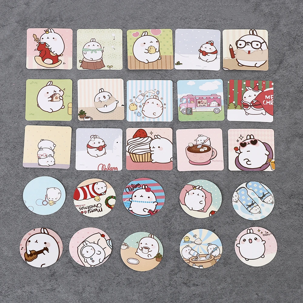 

46 Pcs/Box Molang Rabbit Mini Paper Sticker Diy Diary Scrapbooking Diary Seal Sticker Paper sticke
