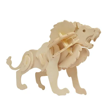 

3d Puzzle for Kids Lion Puzzle Wooden DIY Assembly 3D Puzzle Toy Educational Jigsaw Toy for Kids Wooden Puzzle Toy