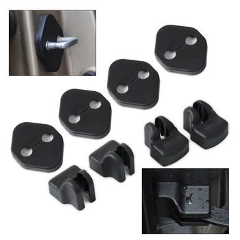 

beler Car 4Pcs Car Door Striker Cover Lock Protector + 4Pcs Door Check Arm Protection Cover For Toyota Camry Corolla 2011 2012+