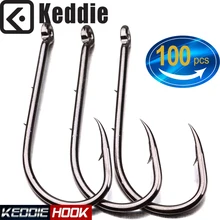 100 шт./лот рыболовный крючок KD92247 с размером 1#-6/0# Высокоуглеродистая Сталь Крючок для удержания приманки черный цвет коррозийный джиг большие крючки