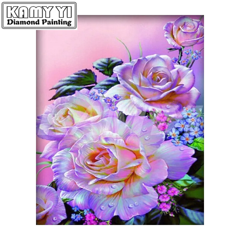 5d diy Diamond Painting cross stitch Needlework Diamond Embroidery diamond mosaic Patterns flower kits round Resin picture_