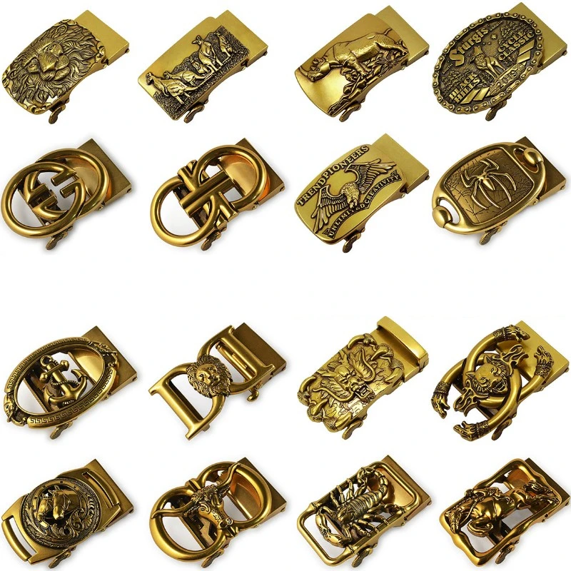 

new Antique automatic buckle men's belt head retro alloy buckle trousers belt buckle head golden faucet buckle luxury fashion