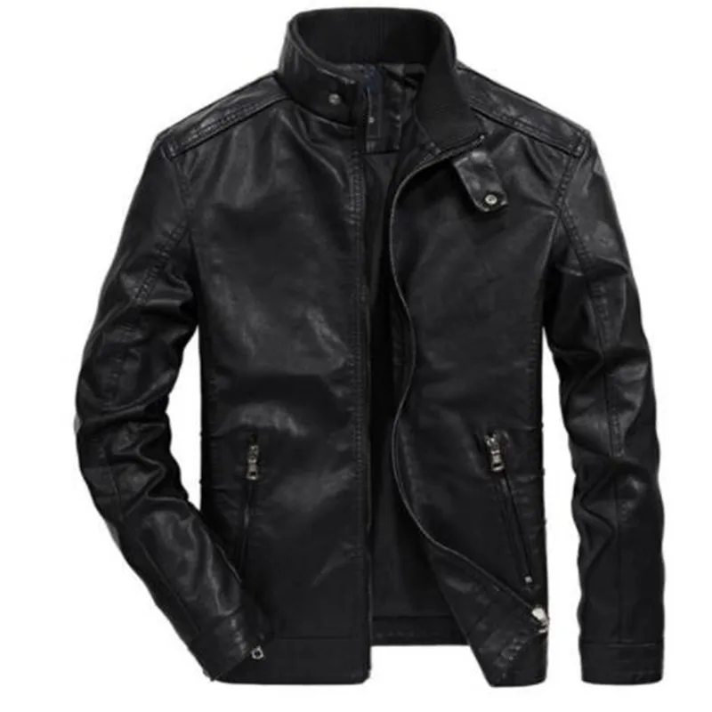 Мужские кожаные куртки Для мужчин куэро chaqueta hombre Базовая куртка-бомбер lederjacke herren Винтаж Бизнес брендовая одежда военная ретро пальто - Цвет: 2