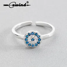 

Cxwind Elegant Blue Evil Eye Cubic Zirconia Crystal Rings for Women Girls Charm Jewelry Opening Knuckle Ring Statement Bague