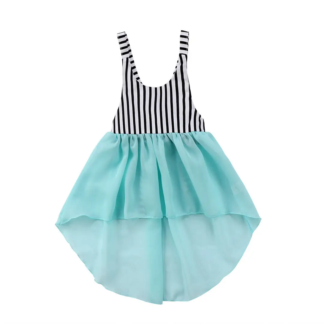 

2018 Fashion Infant Cute Baby Girls Toddler Dresses Kids Ball Gown Asymmetrical Sleeveless Party Tulle Dress Sundress