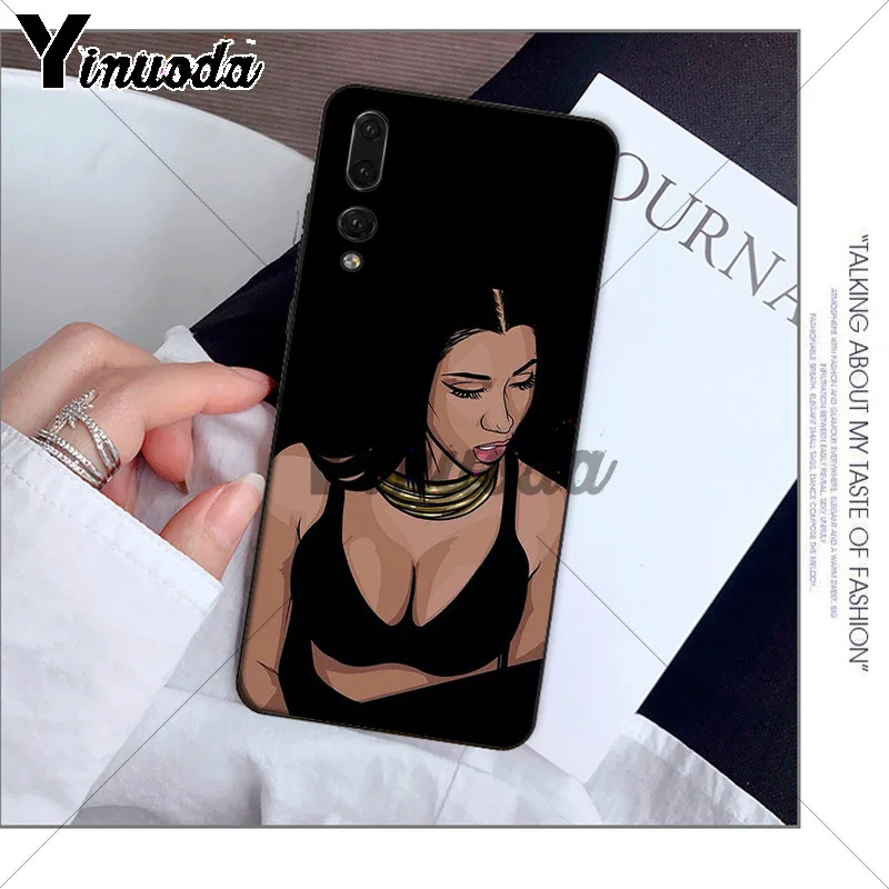 Yinuoda Cardi B Nicki Minaj TPU черный чехол для телефона Huawei P10 plus 20 pro P20 lite mate9 10 honor view10 Чехлы
