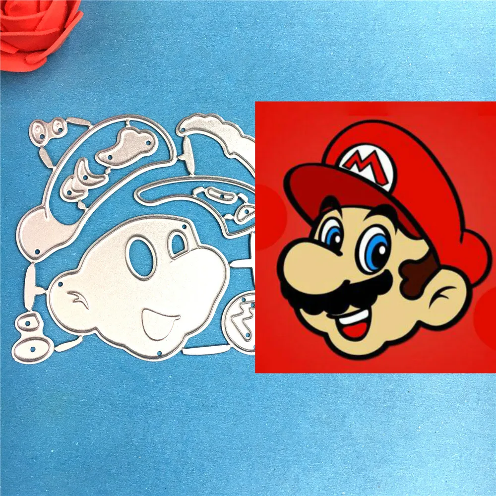 

1PCS Mario Metal Cutting Dies Christmas Stencils For DIY Scrapbook Paper Card Decorative Craft Embossing Die Cuts