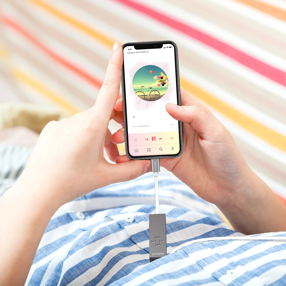 dodocool MFi Lightning to 3 5 mm Headphone Adapter with In line Remote Bass Boost Data Sync Charging Music for iPhone X 8 Plus