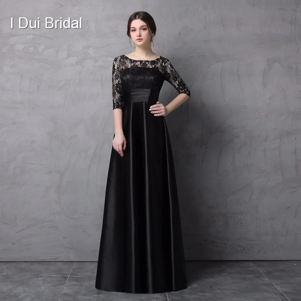 black lace mother of the bride dress