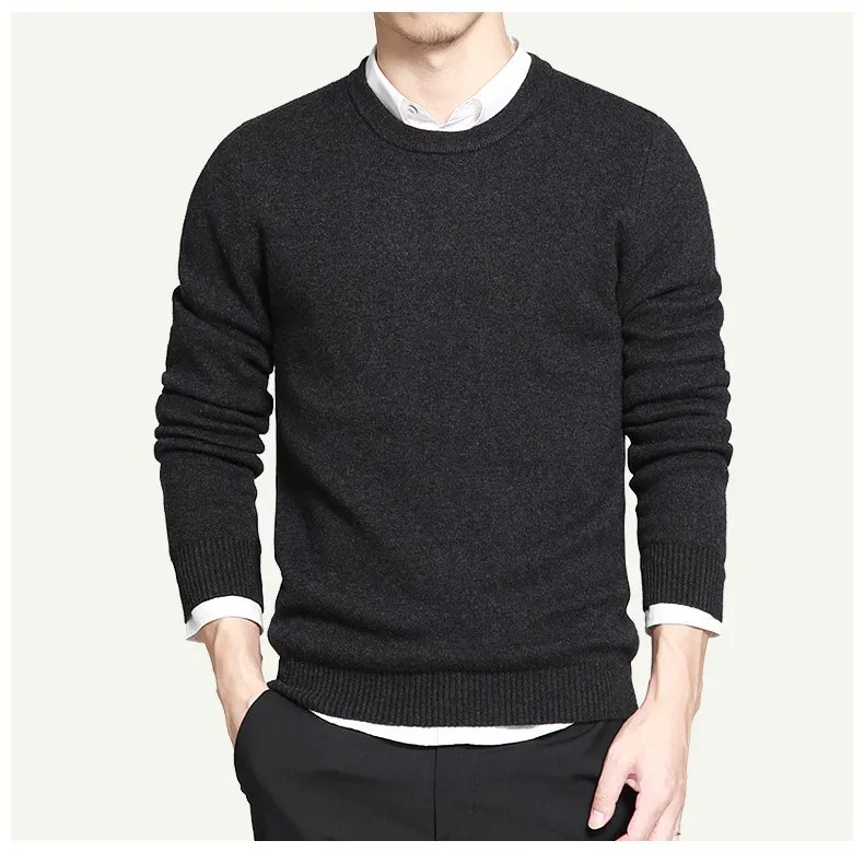 Pure Wool sweaters men best style O neck thick mens sweaters MULS brand jersey pullover autumn winter 4XL knitwear man MS16066