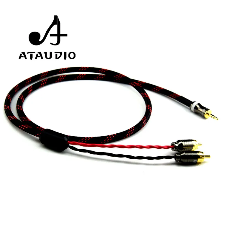 Аудиокабель ATAUDIO Hifi Canare 3 5 мм на 2RCA усилитель для мобильного телефона высокое