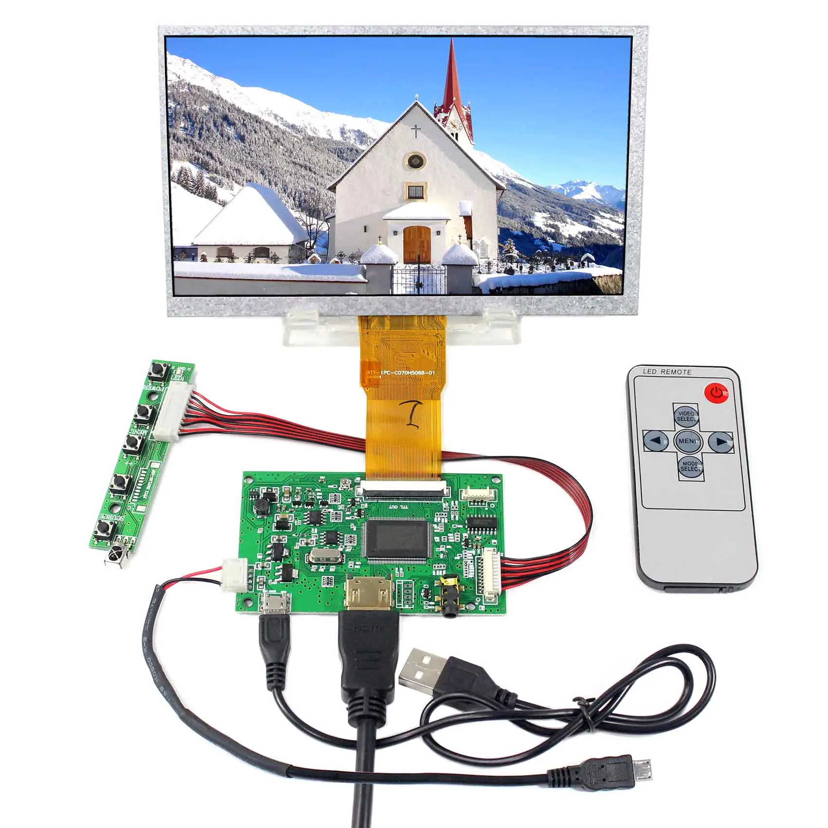Fit for Raspberry Pi 7 inch 1024X600 LCD Screen with HDMI Input Monitor Board Fit for Raspberry Pi 7 inch 1024X600 LCD Screen with HDMI Input Monitor Board