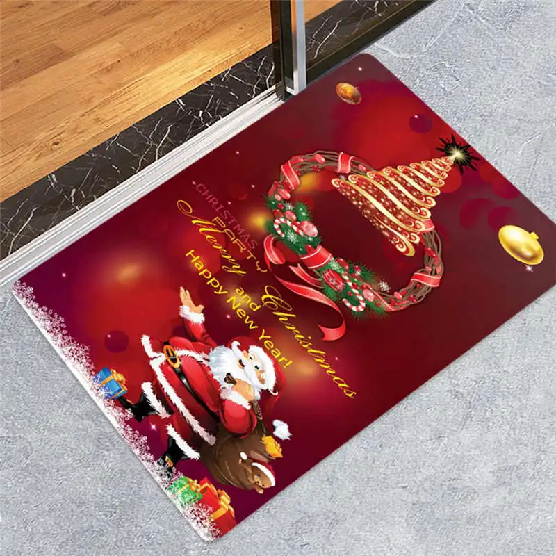 Merry Christmas Welcome Doormats Indoor Home Carpets Decor 40x60CM removable decor solution good slip resistance #2n21 (7)