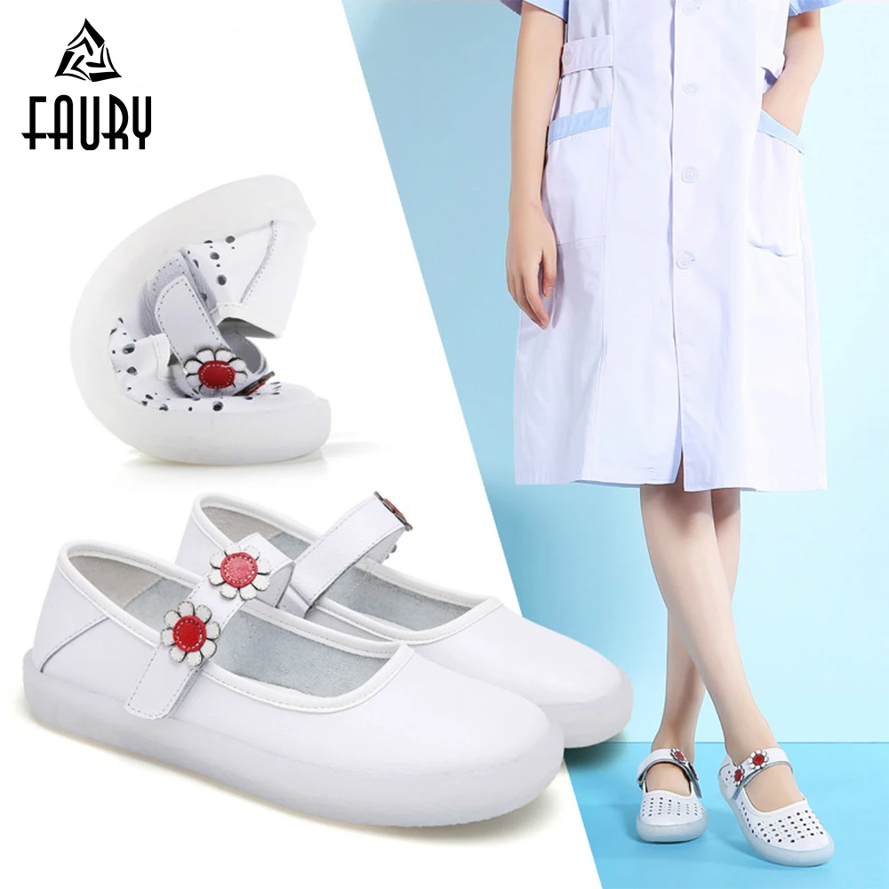 

New Style White Nurse shoes Hospital Drugshop Doctor Flats Work Shoes Summer Breathable Hole Sandals Women Beauty Salon Footwear