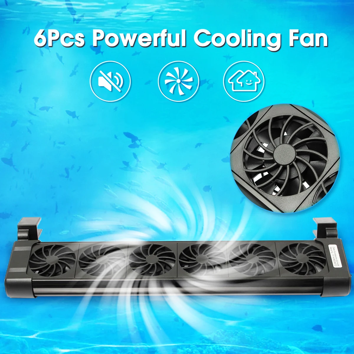 

Warmto 240L DV 12V Fish Tanks Cooling Coldwind 6 Fans Aquarium Chillers Low Power Consumption Cooling Easily 411 x 48 x 118mm