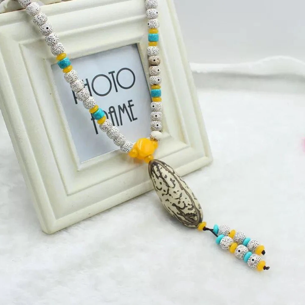 

gem stone natural necklace Bodhi Long Sweater Chain Pendant 108 Star Moon Bodhi Matching Stone Drop Pendant Necklaces Women Men
