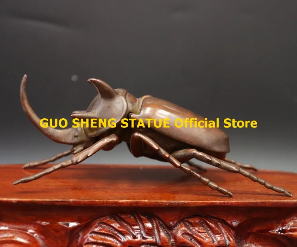 collect red copper hand carving Beatles statue craft
