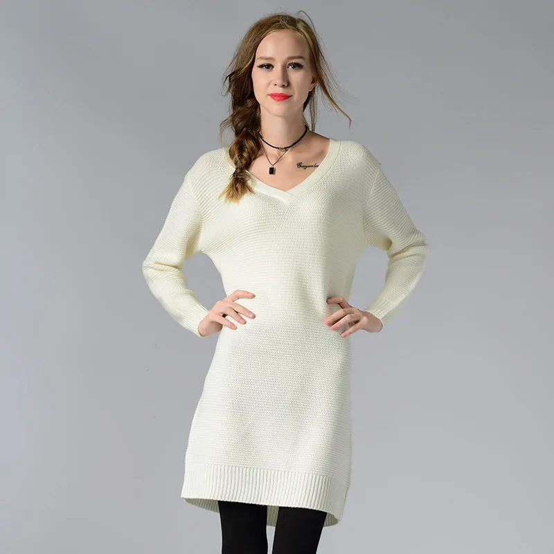 2017 Autumn Women Pullover Knitting Sweater Female Long Sleeve Solid