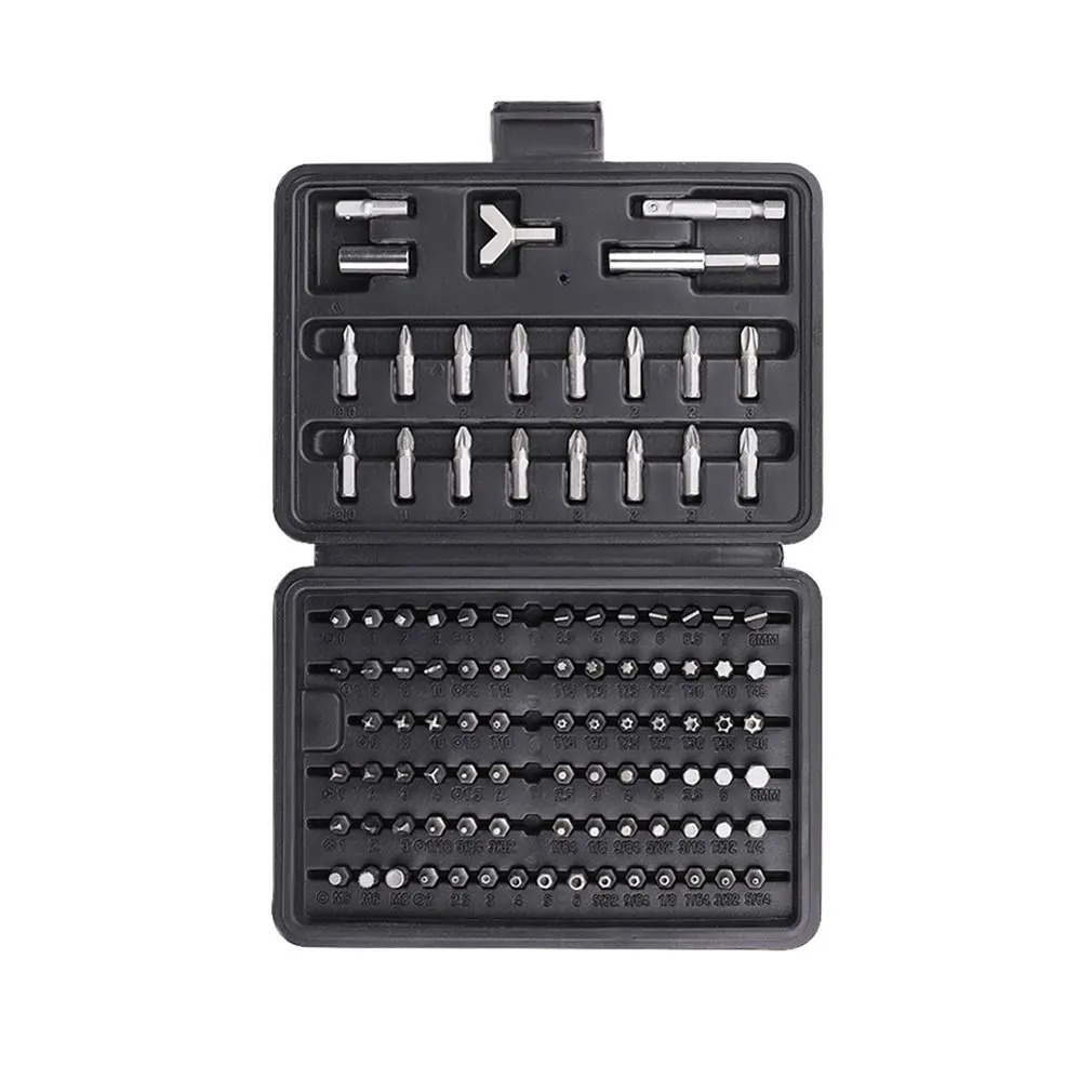 

100 pcs Batch Screwdrivers Head Set Chrome Vanadium Steel Straight Cross Hex Pattern Screwdriver Head Repair Accessories