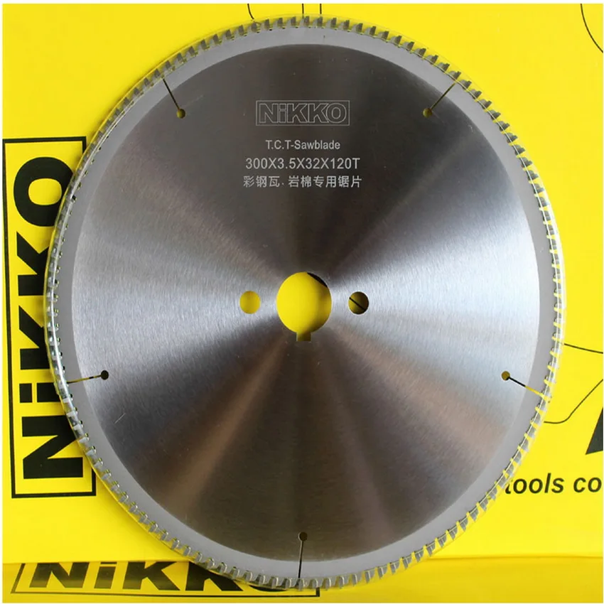 

Free shipping High quality 300*3.2*32*120Z tct saw blades for sawing thin iron core materials as color steel tile rock wool