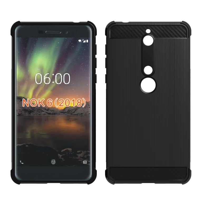 Для Nokia 6 2018 чехол 1 мягкий углеродного волокна для TA-1068 TA -1050 TA-1043 TA-1045