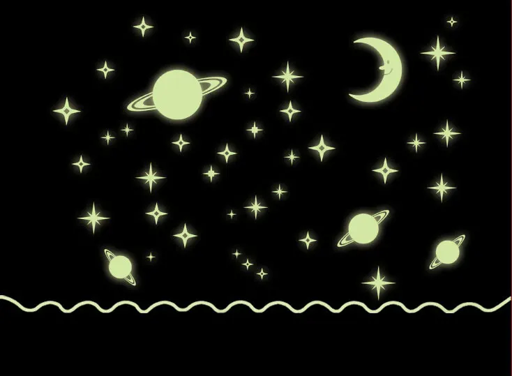 

Glow In The Dark Home Decor Wall Sticker The Moon And The Stars Decals Kids Baby Chlidren Gift DIY Moon House Luminous Stickers