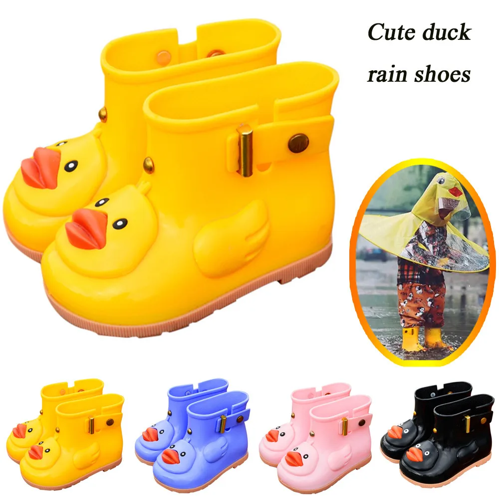 

Baby Shoes Rainboots Cute Cartoon Duck Waterproof Rain Shoes Infant Kids Children Baby Duck Rubber Boots Girls Rainboots