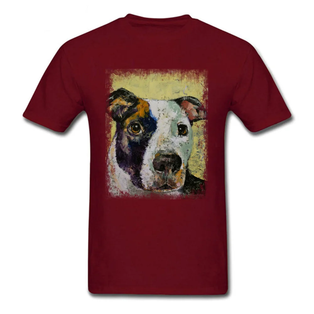 Funny Men's T Shirt Round Collar Short Sleeve 100% Cotton PIT BULL Tops & Tees Birthday Tees Free Shipping PIT BULL maroon