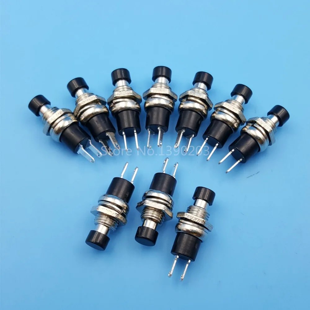 

50Pcs Black Cap 2Pin Mini 7mm Lockless Momentary ON/OFF Push Button Switch