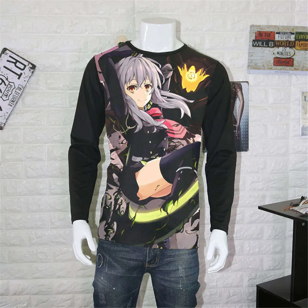 Косплей японское аниме Seraph of the End футболка с коротким рукавом рисунком из