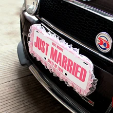 1pcs Just Married Wedding Car Decorations Wedding & Engagement Plate Number  Hangtag Sign Motorcade Car Decor Supplies - Party & Holiday Diy Decorations  - AliExpress