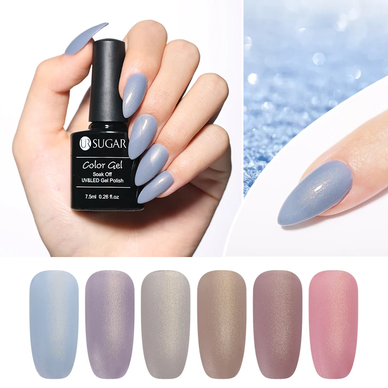 

UR SUGAR 7.5ml Shinning Brown Gel Polish Jelly Glitter Pink Gel Lacquer Soak Off UV LED Gel Varnish Nail Art Manicure UV Gel DIY