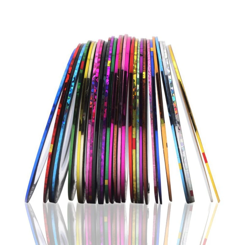 

30 Rolls Mix Color Nail Striping Tapes Line Nail Art Decorations Stickers DIY Decals UV Gel Nail Tips Manicure Nails Accessories