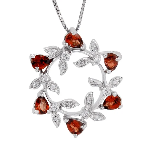 

Natural Garnet Pendant 925 Sterling Silver Necklace Woman Fashion Fine Elegant Jewelry Olive Crystal Birthstone Gift sp0376g