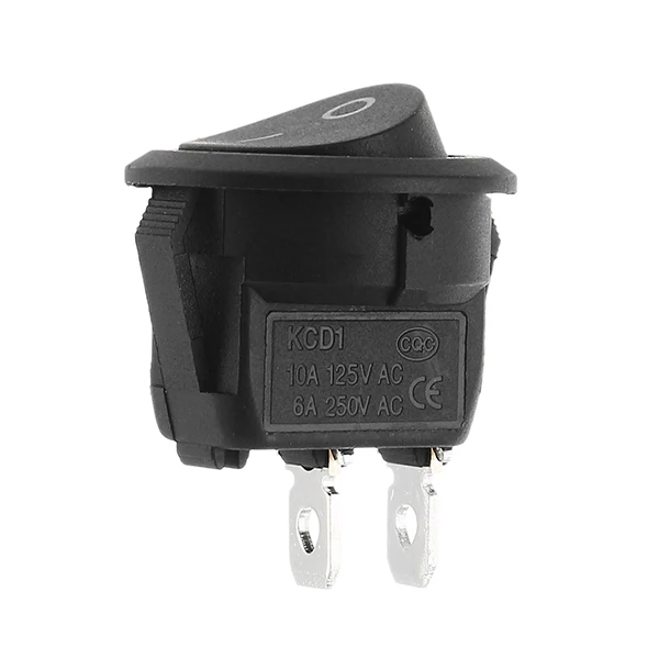 10Pcs Rocker Switch ON/OFF 2 Position Round Boat Rocker Switch 6A/250V 10A/125V AC